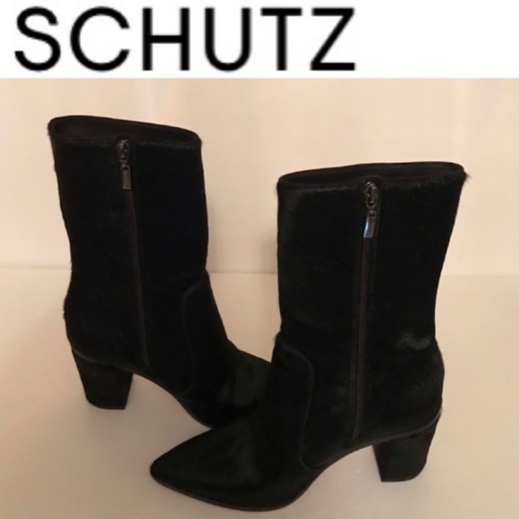 SCHUTZ Shoes - Schutz Pony Hair Boots (7.5) 3’in heel.